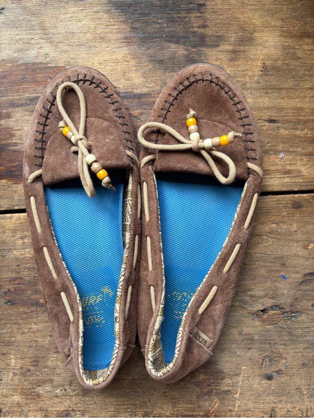 Vans Surf Brown Flats with Bead Detail